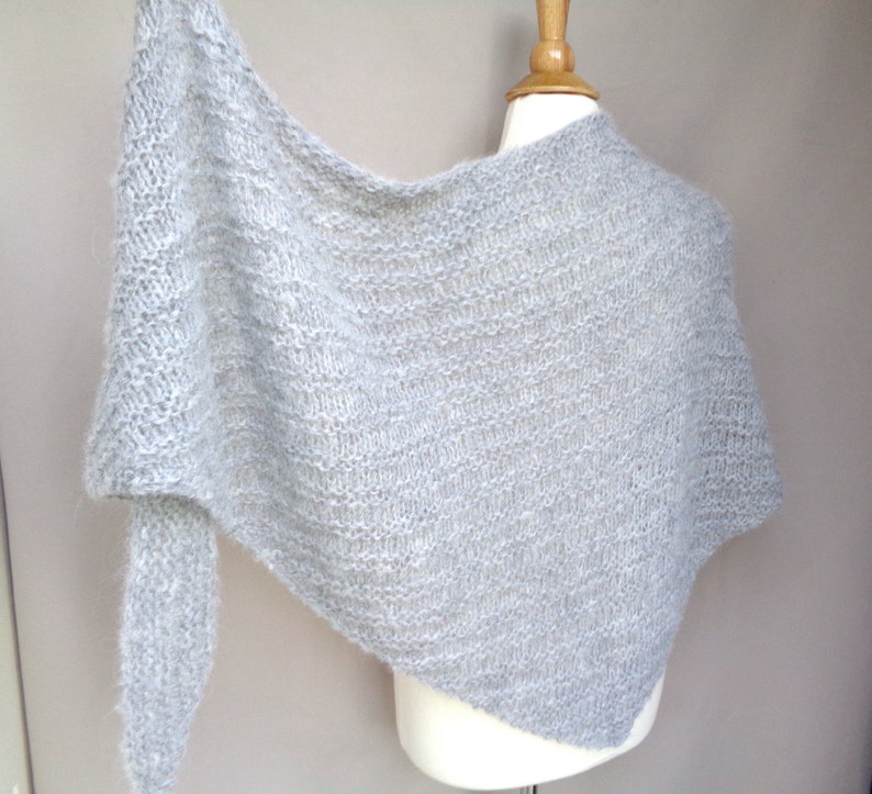 Simple Wrap Shawl With Ridge Design Knitting Pattern Knit - Etsy