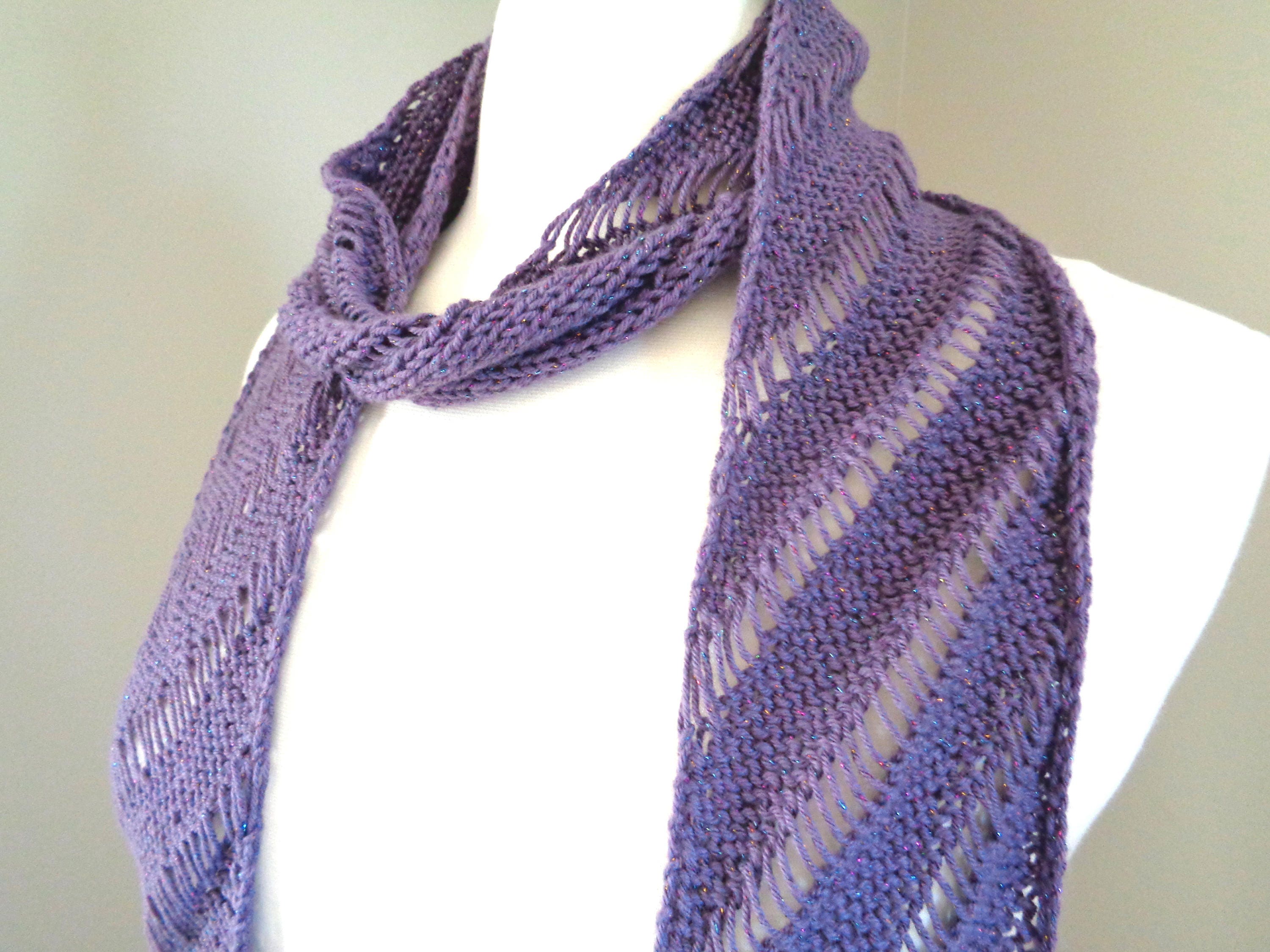 Lacy Bias Scarf Knitting Pattern Diagonal Bias Scarf Dropped - Etsy