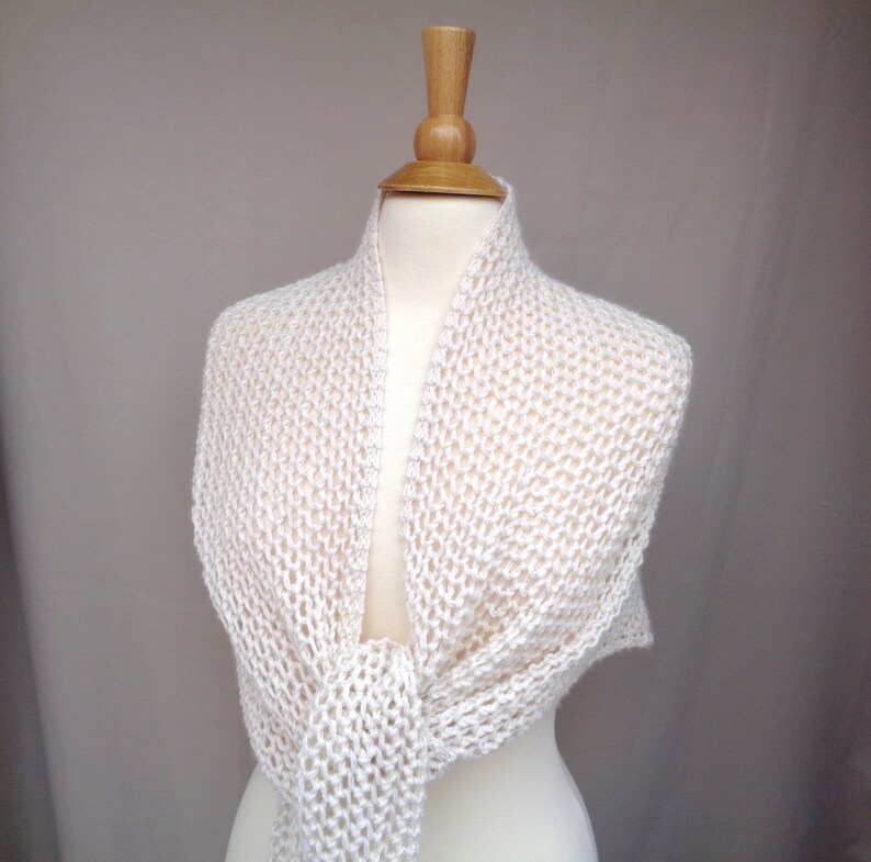 Mesh Lace Shawl Wrap Knitting Pattern Worsted Yarn Easy Knit Etsy