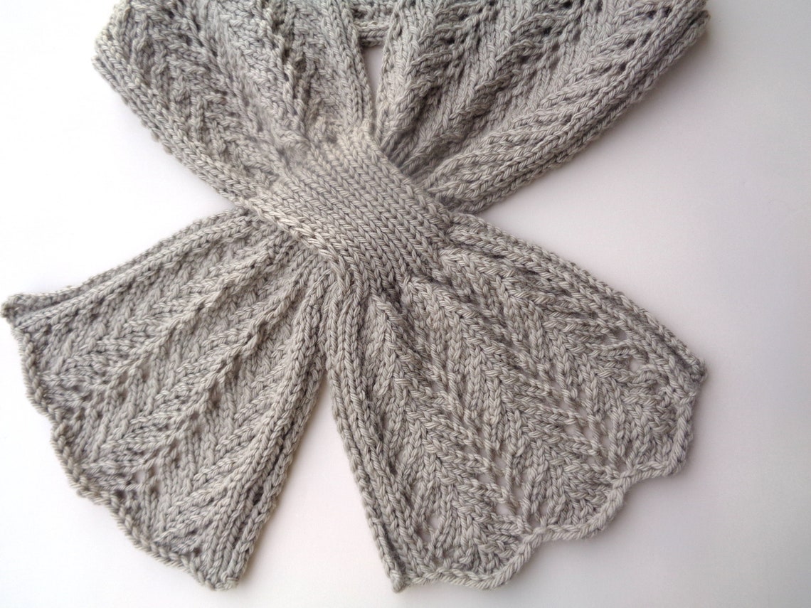Fern Lace Keyhole Scarf Knitting Pattern Drape Front Scarf ...