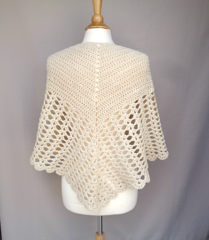 Shawl With Lace Border Crochet Pattern, Top Down Triangle Shape, DK ...