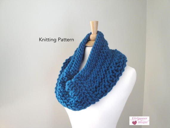 Chunky Cowl Scarf Knitting Pattern Knit Cowl Pattern Neck Warmer Scarf Super Chunky Yarn Us 15 10mm Needles