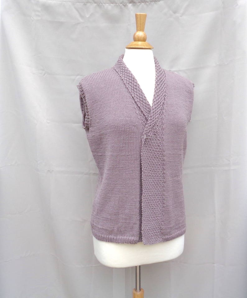 Drape Front Vest Knitting Pattern Shawl Collar Sleeveless Etsy