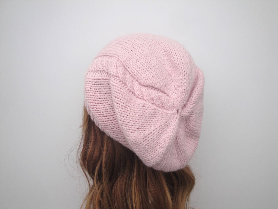 Easy Slouch Hat PDF Knitting Pattern Cable Detail Beanie - Etsy