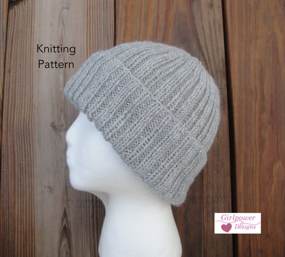 PATTERN: Monogram Beanie Beginner Friendly Knit Ribbed 