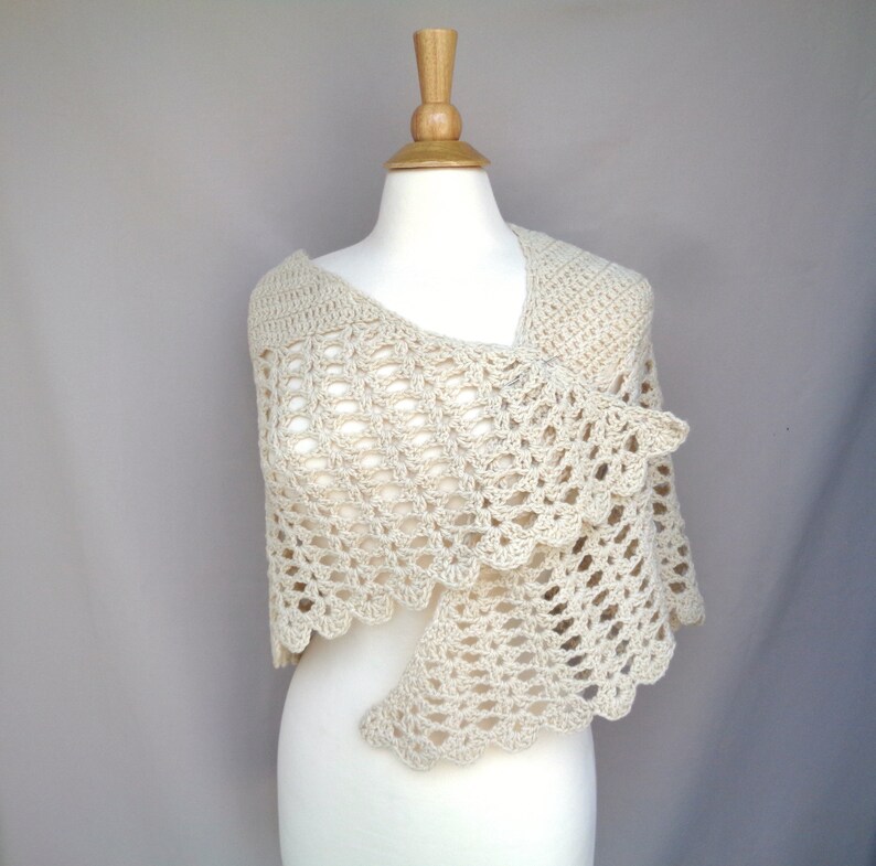 Shawl With Lace Border Crochet Pattern, Top Down Triangle Shape, DK ...