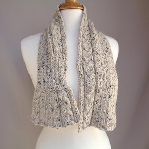 Keyhole Scarf With Cable Stitch, Knitting Pattern, Pull Through Neck ...