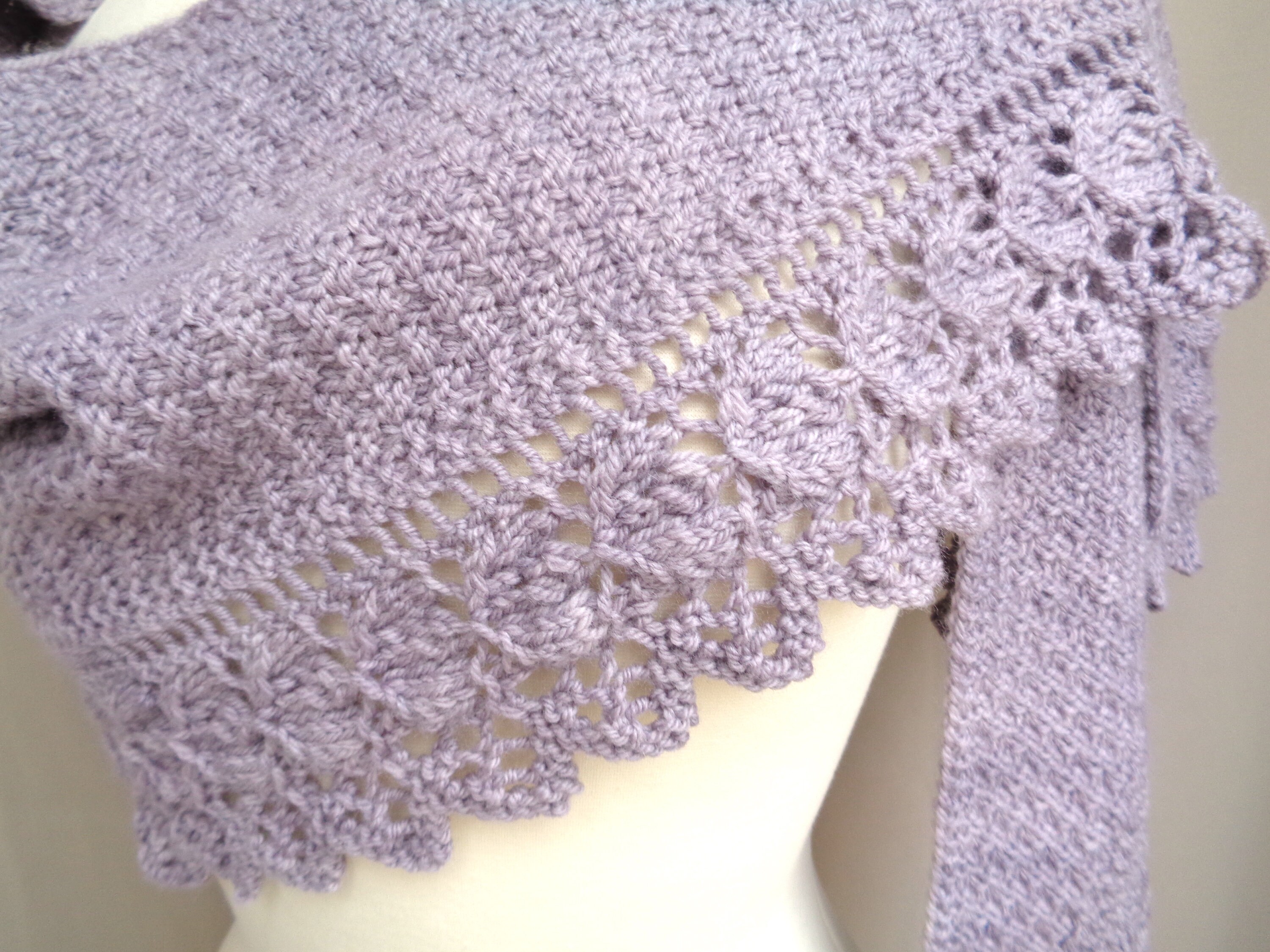 Scallop Edge Shawl Knitting Pattern Shallow Elongated Wrap Etsy