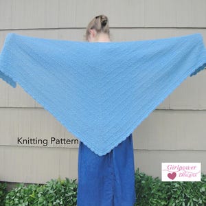 Cozy Shawl Knitting Pattern, Simple Easy Shawl Wrap, Large Shawl, Stockinette Stitch, Crochet Scallop Edge