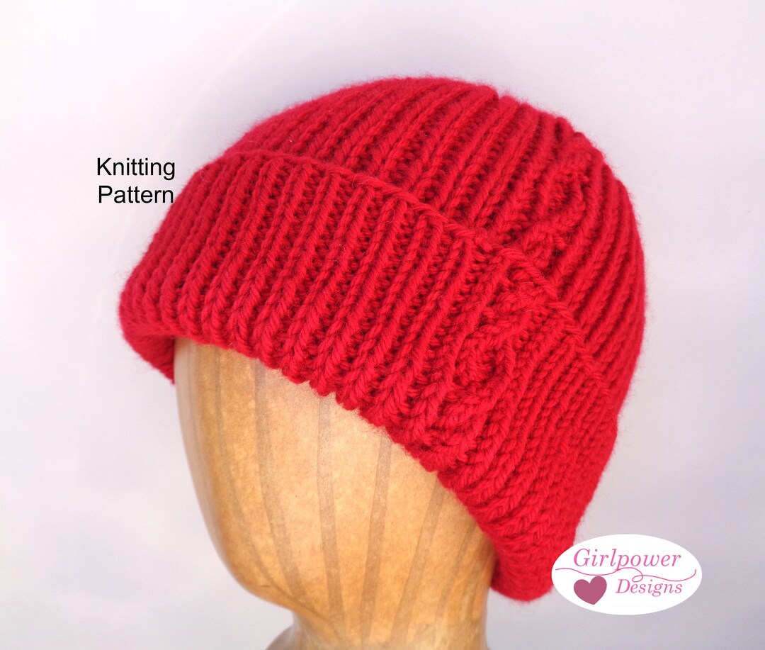 Quinby Beanie Knitting Pattern, Ribbed Hat with Twisted Rib Cable ...