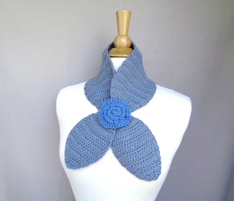 Rosette Ascot Scarf Crochet Pattern Quick Crochet One Etsy
