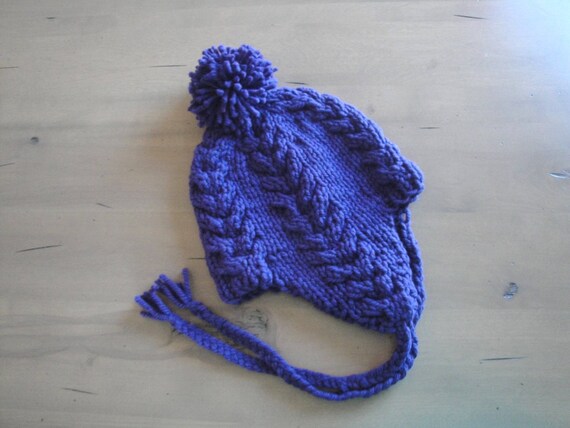 Earflap Hat Knitting Pattern, Super Bulky Yarn, Quick Easy