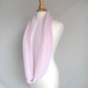 Featherweight Infinity Scarf Knitting Pattern, Easy Lace Scarf, Light Airy, Alpaca Lace Sport DK Yarn image 5