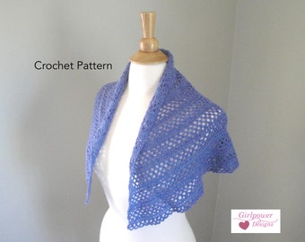 Shoulder Shawl Crochet Pattern, Shawlette, Easy Lace Shawl, Fingering Yarn, Half Circle Shawl, Shoulder Warmer