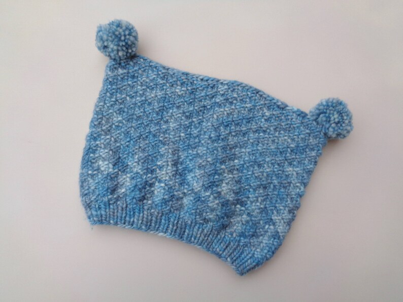 Knit Hat Pattern for Kids Jester Hat With Pompoms Kitty Ear Etsy