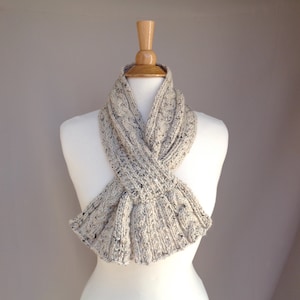 Keyhole Scarf With Cable Stitch, Knitting Pattern, Pull Through Neck ...