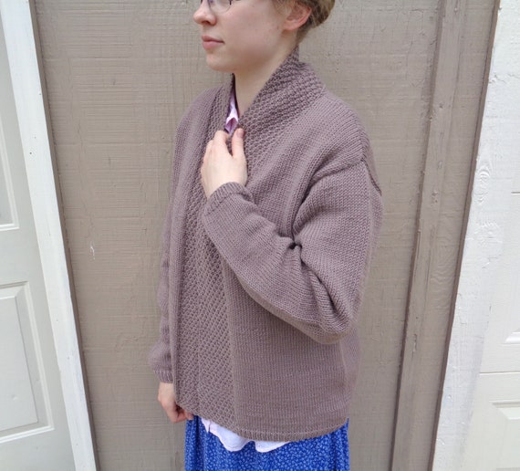 Drape Collar Cardigan Sweater Knitting 