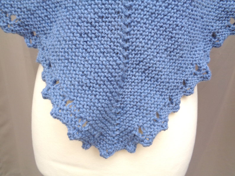 Shoulder Shawl with Eyelet Picot Edge, Knitting Pattern, Easy Knit Garter, Worsted Yarn, Prayer Shawl Wrap image 9