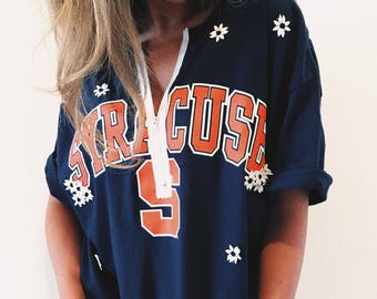 ANY SCHOOL** College Daisy Quarter Zip Up Tailgate T-Shirt