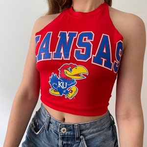 NCAA Kansas Jayhawks CL18KS45 Womens Crop T-Shirt