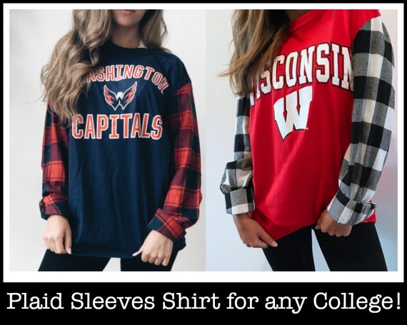 Custom College Plaid Sleeves Shirt / Tailgate Clothing / Game Etsy.