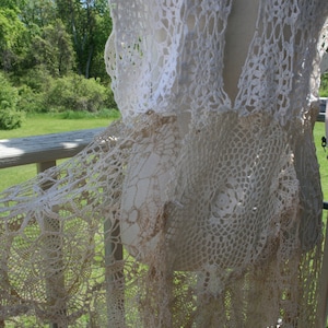 Vintage Art to Wear OOAK Doily Mori Girl Romantic Shabby Topper Duster Beach One SIze Top Layering Romantic