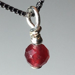 Faceted Ruby and Sterling Silver Pendant
