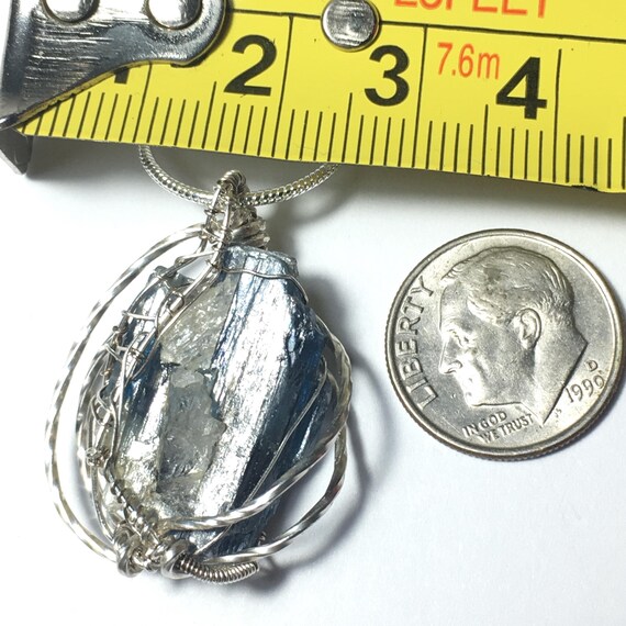 Kyanite and solid sterling silver Wire-Wrap Jewel… - image 4