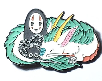 River Dragon Soot Sprites No Face Kaonashi Miyazaki Glow in the Dark Pin