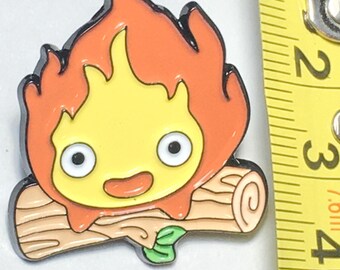 Calcifer Howl&#39;s Moving Castle Heart Fire Pin v2