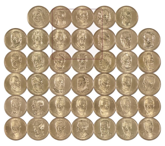 コレクション USA Passport of Coin Collection COMPLETE SET of 40 Different Presidential Dollar Coins – Includes