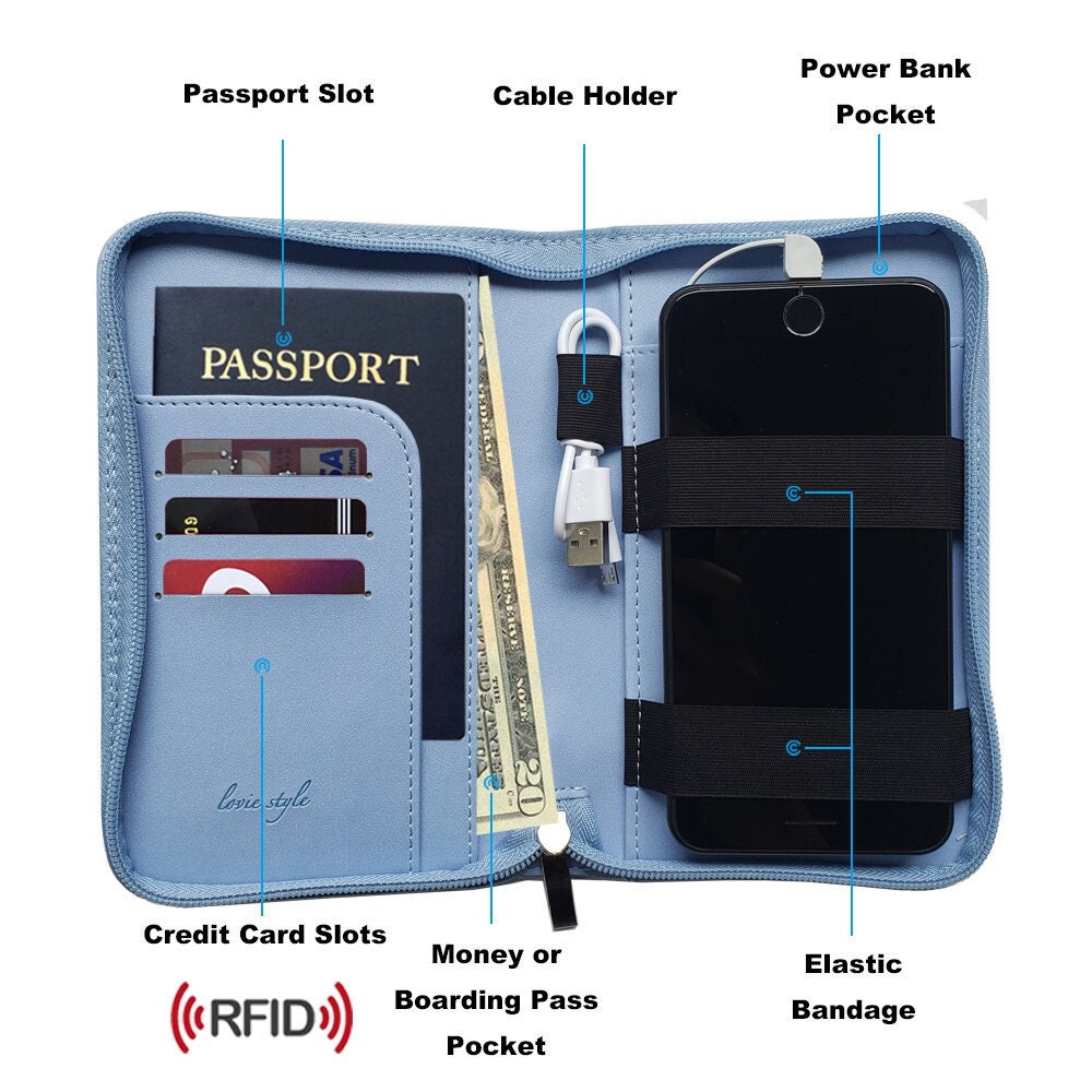 Hidden Travel Belt Wallet Passport Holder with RFID Sleeves Set for Men &  Women