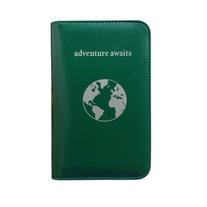 Phone Charging Passport Holder 13 Variations RFID Blocking Travel Wallet w/ Ultra Thin Removable Power Bank for All Phones FREE SHIPPING Emerald- adventure..