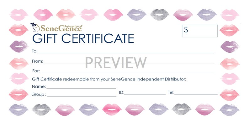 Senegence/lipsense Gift Certificate - Etsy