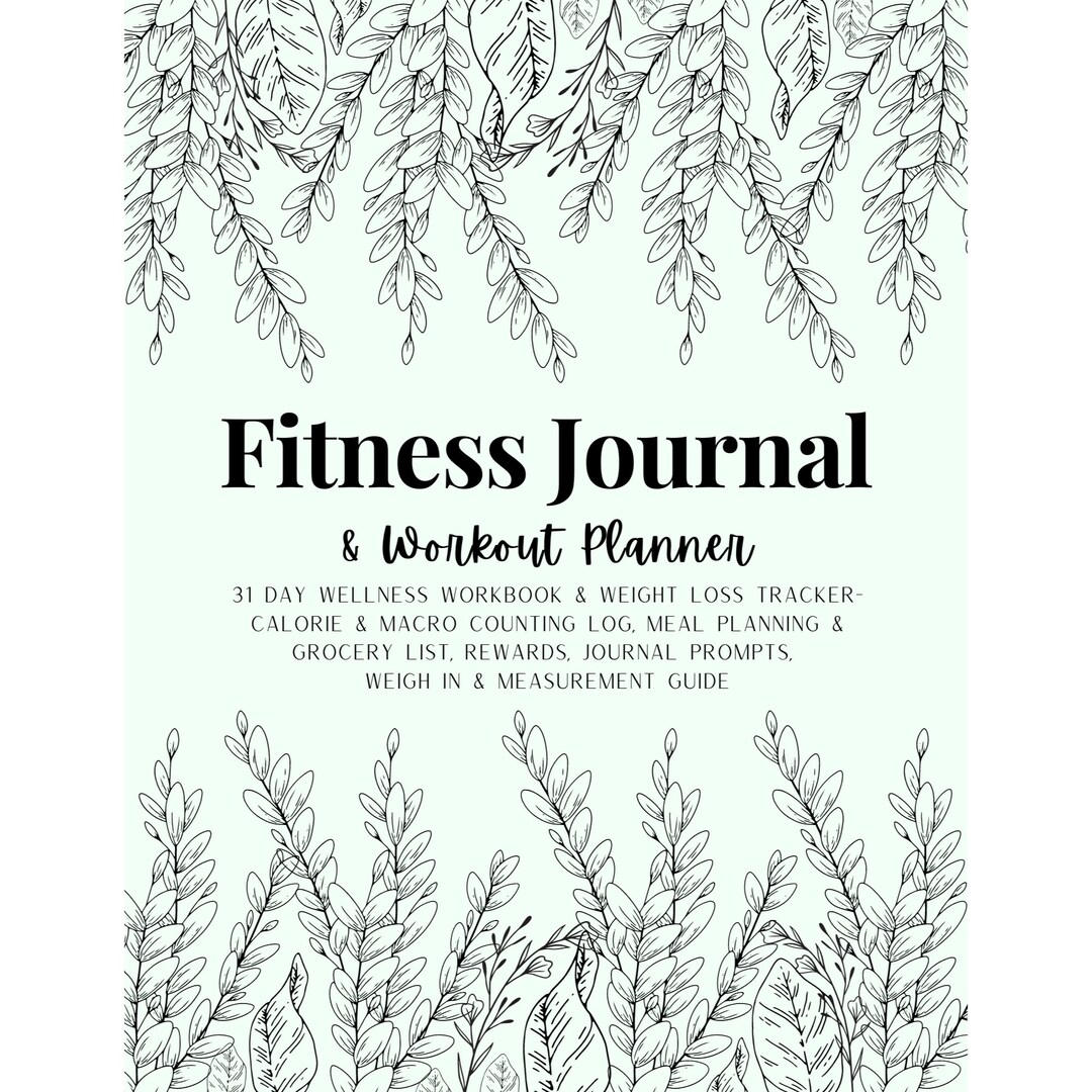 Printable Fitness Journal & Workout Planner - 31 Day Workbook and ...
