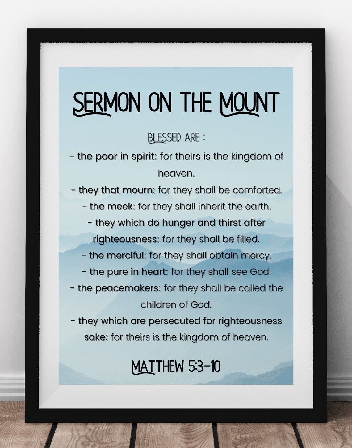 Matthew 5 Sermon On The Mount 11x14 Printable The Chosen Gift Etsy
