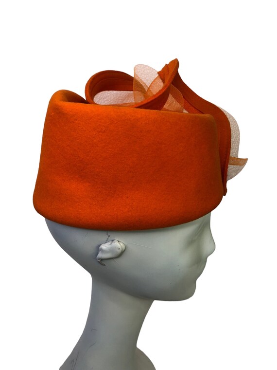 David M Wool Doeskin Felt Hat with Tulle Rhinesto… - image 5