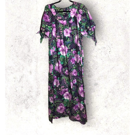 California Dynasty Cotton House Dress Nightgown V… - image 1