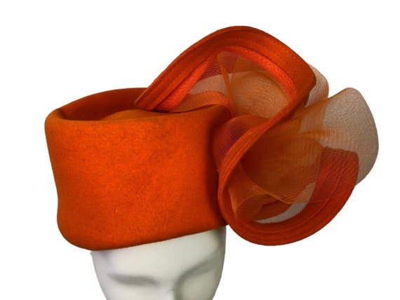 David M Wool Doeskin Felt Hat with Tulle Rhinesto… - image 3