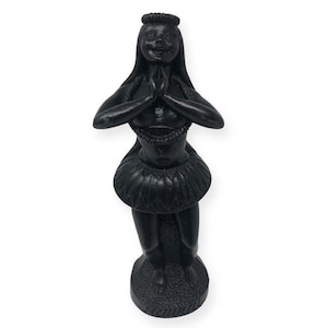 Coco Joe Hawaiian Hula Girl Dancer Lava Statue 8.25" H Rare Vintage