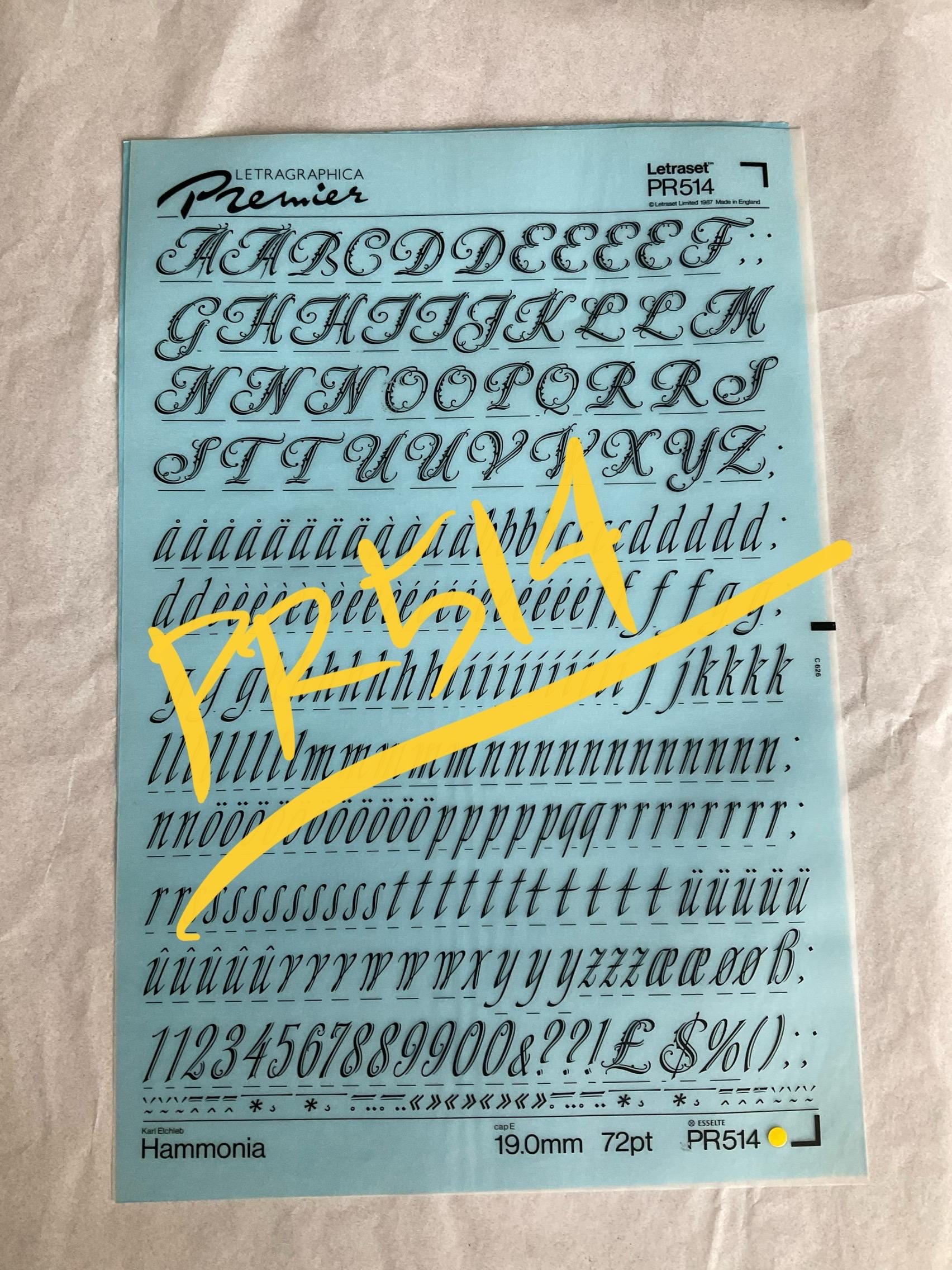 Water Transfer Lettering Unused Letraset Dry Transfer Lettering Sheets - Your Choice - Group 5 ...