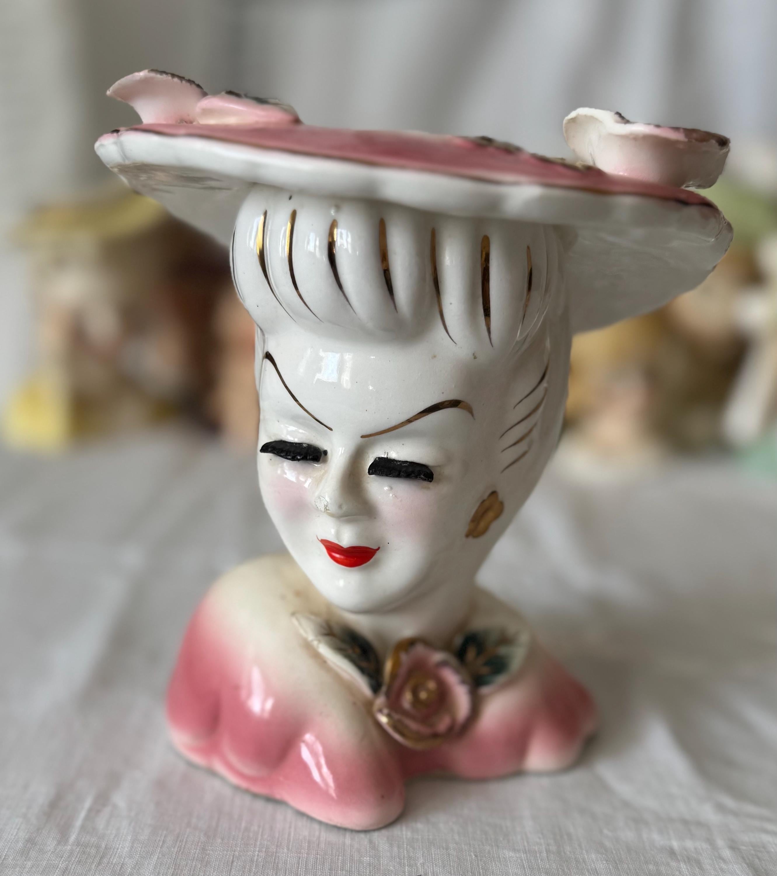 Japan Vintage Lady Head Vase - Etsy
