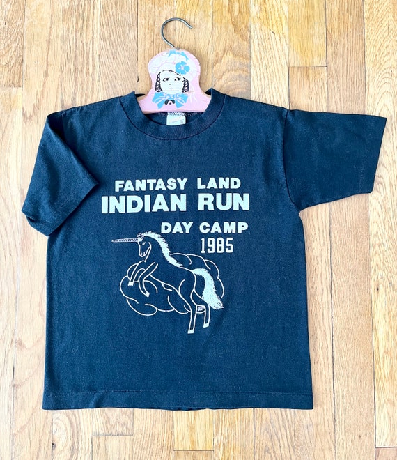 Vintage 1980s Single Stitch Kids Unicorn Camp T S… - image 10