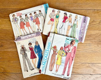 Vintage 1970s Women&#39;s Sewing Patterns, McCall&#39;s 5500 and Simplicity 5856 6354 7492 Your Choice, Retro Jackets Pants Skirts, Sewist Projects