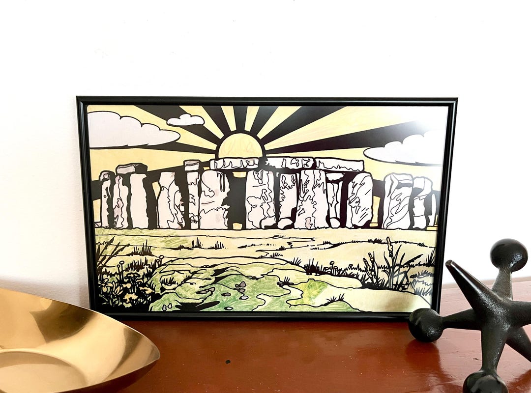 Vintage Framed Stonehenge Picture, Neolithic Sunrise Wall Art - Etsy
