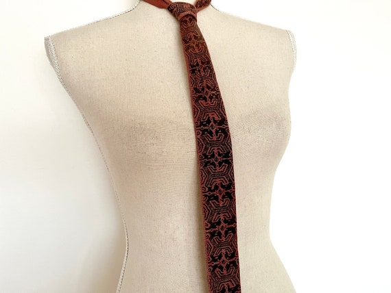 Vintage 1950s/60s Taylor Ties Red & Black Tiki Bl… - image 4