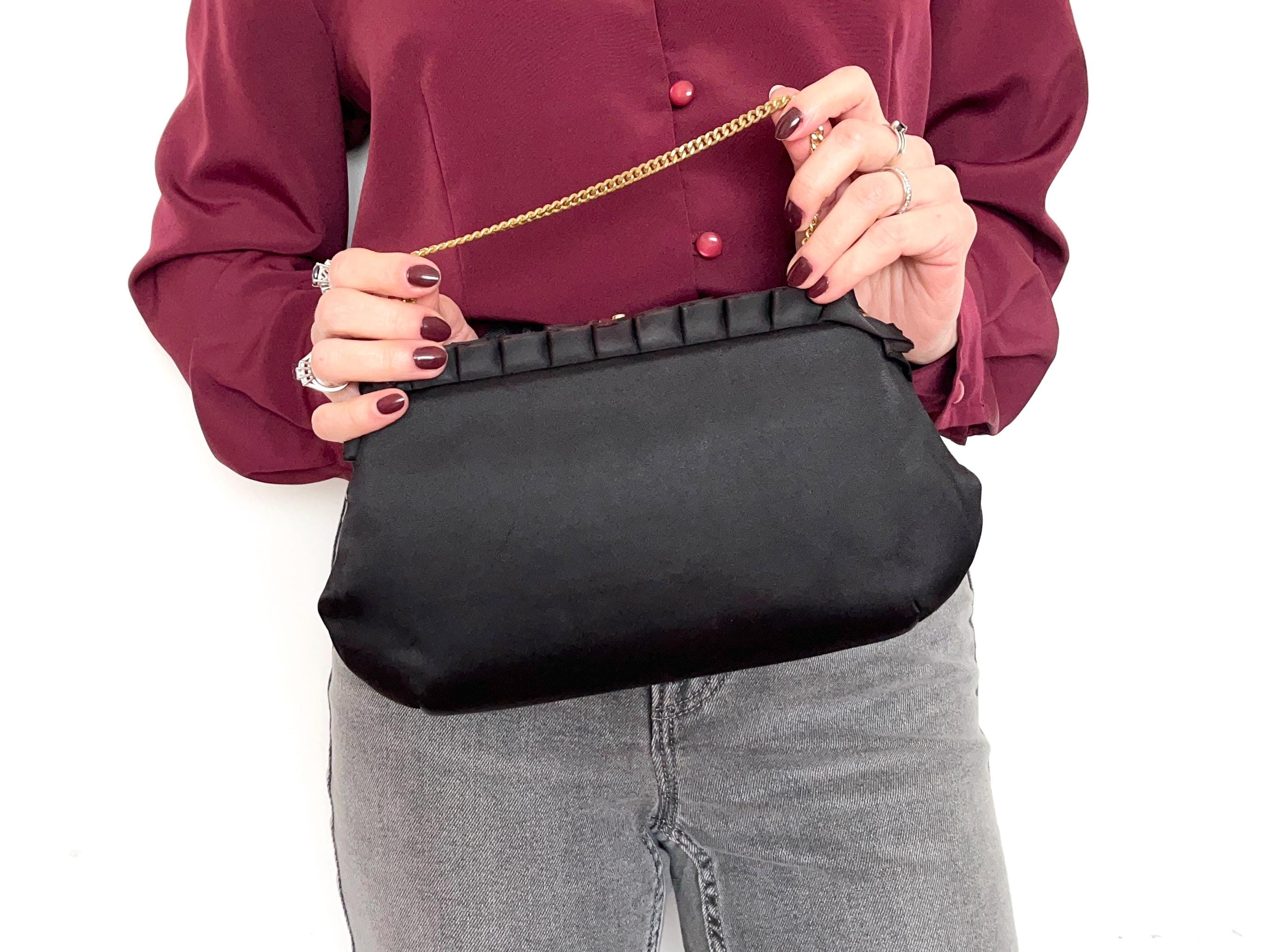 【 UK vintage 】80's Ruffle Retro Bag . Retro Ruffle Bag - Etsy