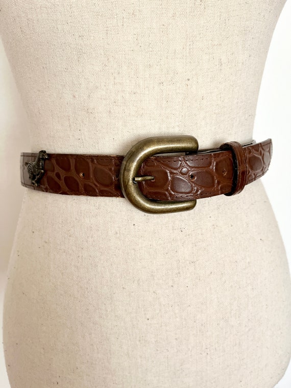 Vintage Brown Faux Leather Wild Animal Safari Bel… - image 3