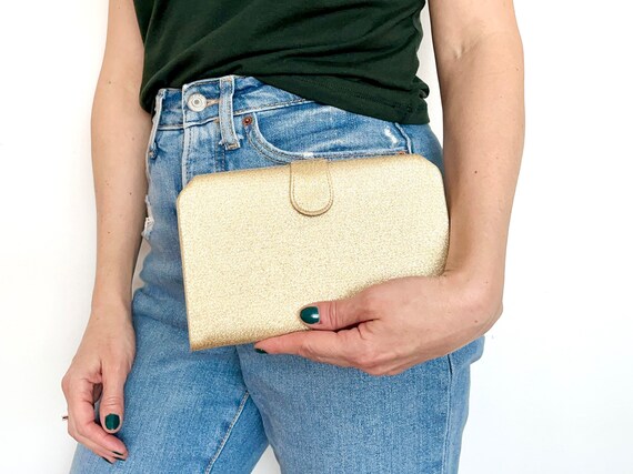 60's Elegant Gold Lame Evening Clutch/Crossbody