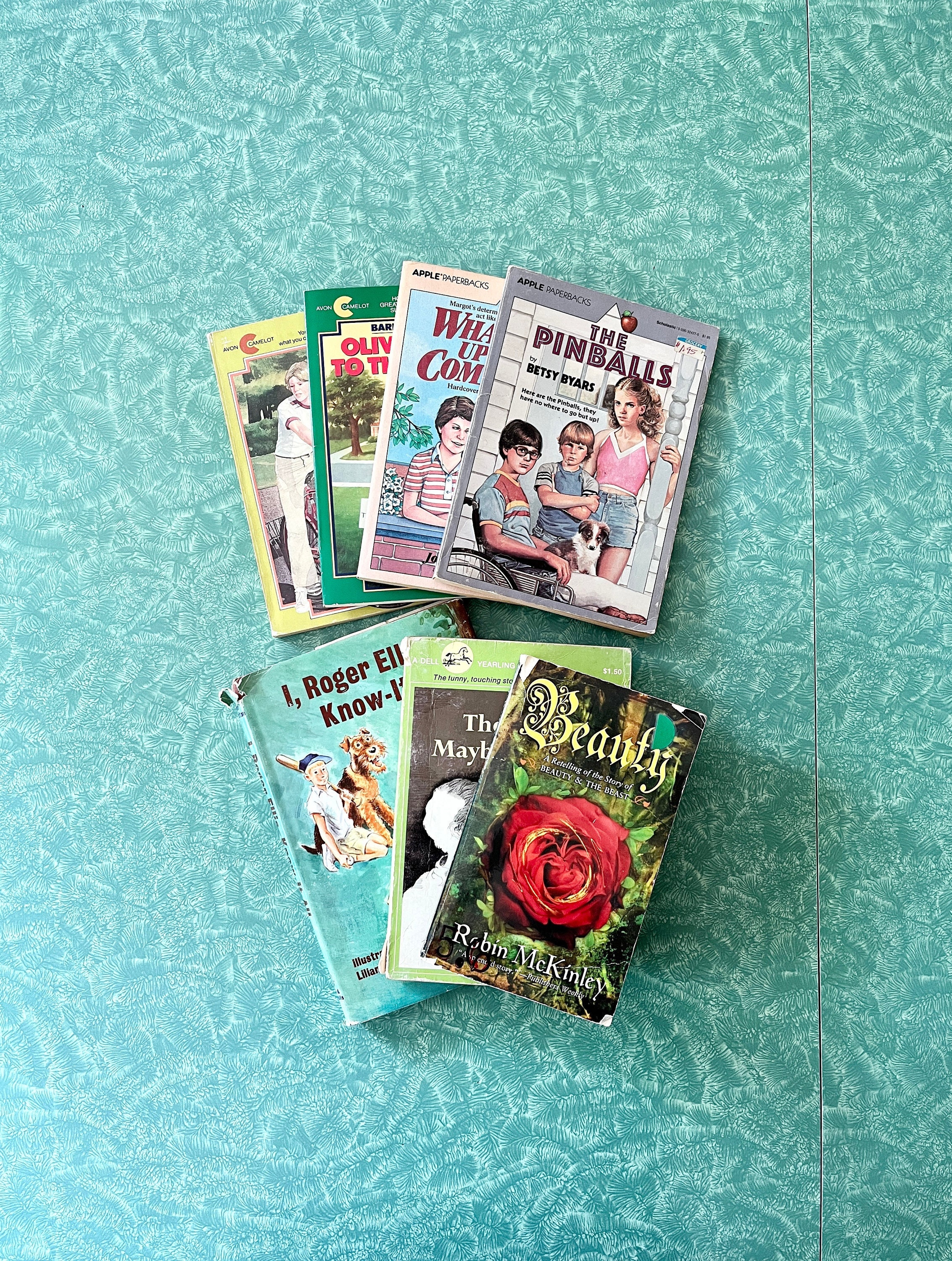 Vintage Young Adult Paperback Lot of 7 Books, 1970s & 1980s Tween Fiction Books, Pinballs, Then Again Maybe I Won't, Beauty, Oliver Dibbs